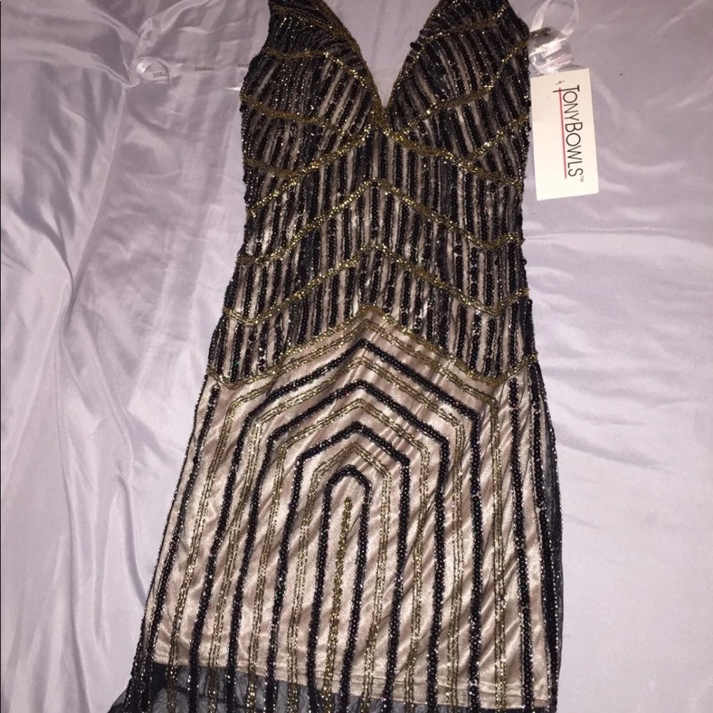 Tony Bowl Gold Dress